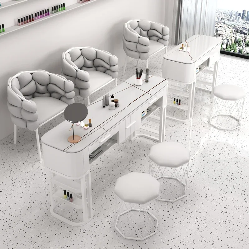 Adjustable Organiser Nail Desk Professionals White Designer Wommen Nail Desk Storage Aesthetic Mesa De Manicure Salon Furniture