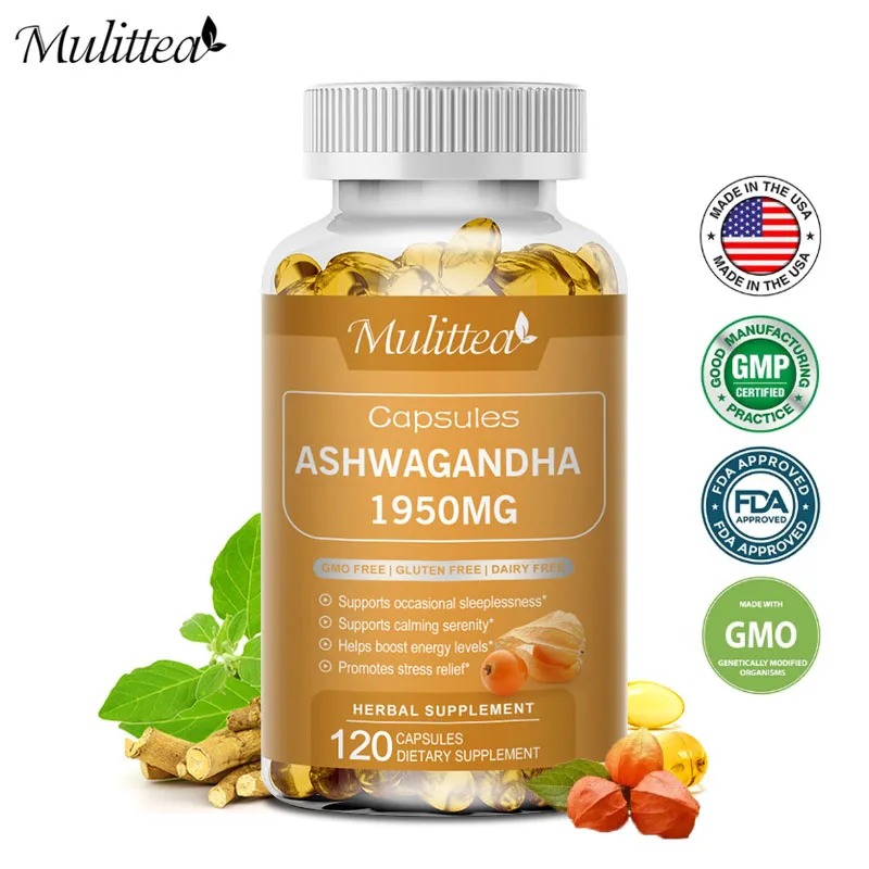 Mulittea Ashwagandha Extract for Increases Your Energy and Desire Relieve Stress Support Mood & Focus Support Sleep Health