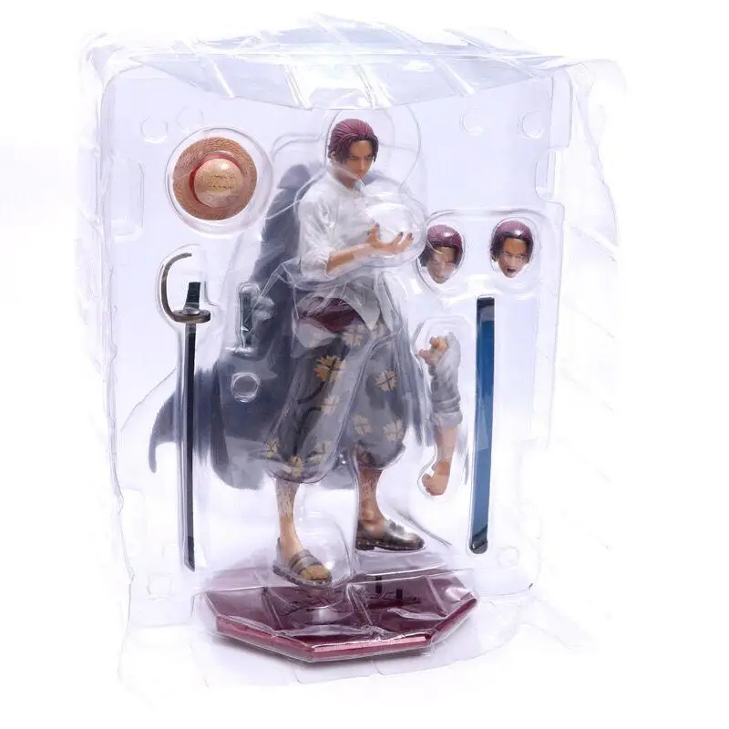 24cm One Piece Anime Figure Shanks Red-Haired Pirates Shanks Action Figurines New World Four Kings Pvc Model Toys Children Gifts