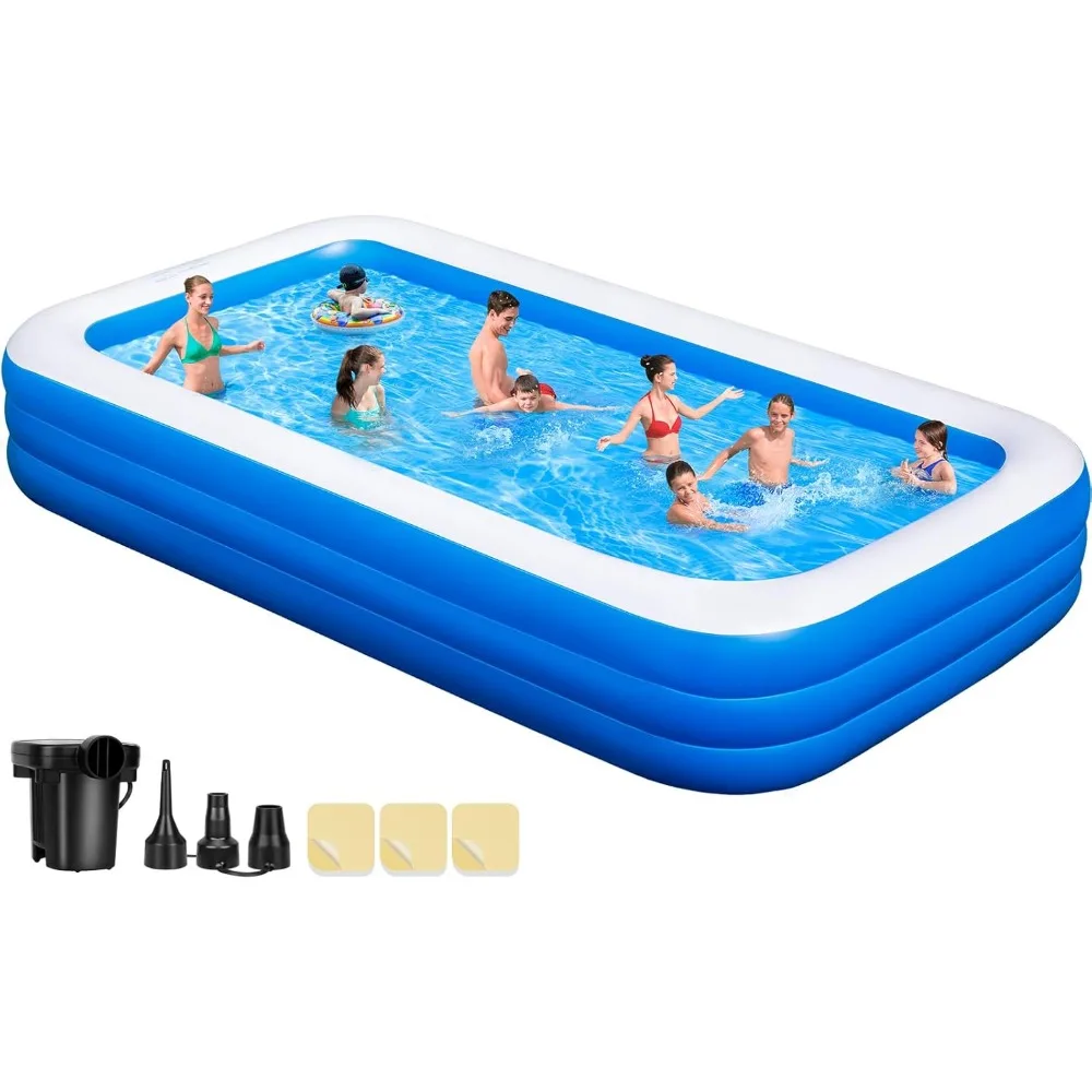 

Large Inflatable Pool for Adults-150" X 74" X 22"Oversized Blow Up Swimming Pool with Pump, Thickened Pools for Backyard Outdoor