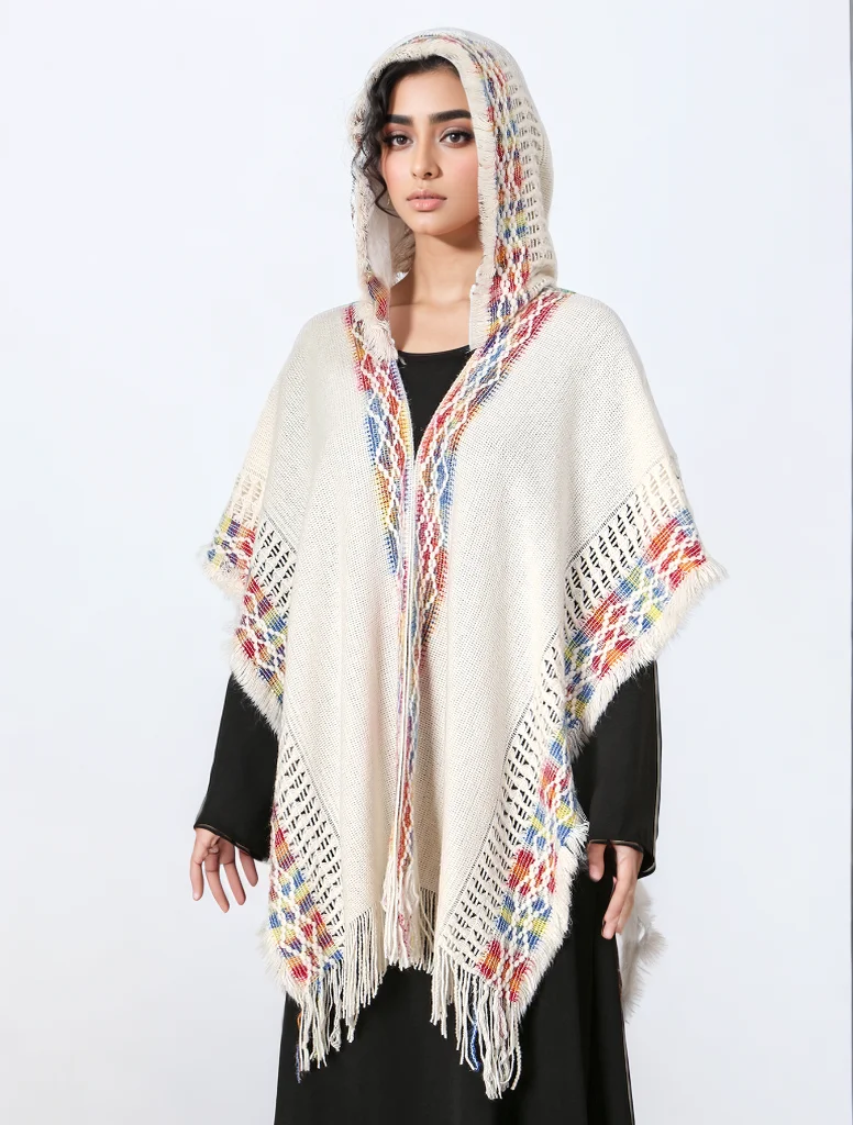 

Fashion Hooded Knitted Shawl Wraps For Women Spring Autumn Winter Long Pashmina Solid Color Stoles 140*80cm