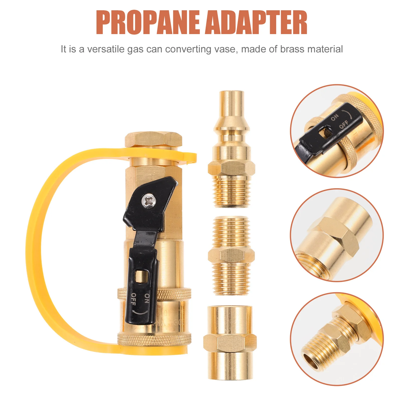 

1Set Gas Can Converting Nozzle Propane Adapter Brass Gas Tank Connector Convenient Outdoor Camping Bbq Hiking Stove Accessory