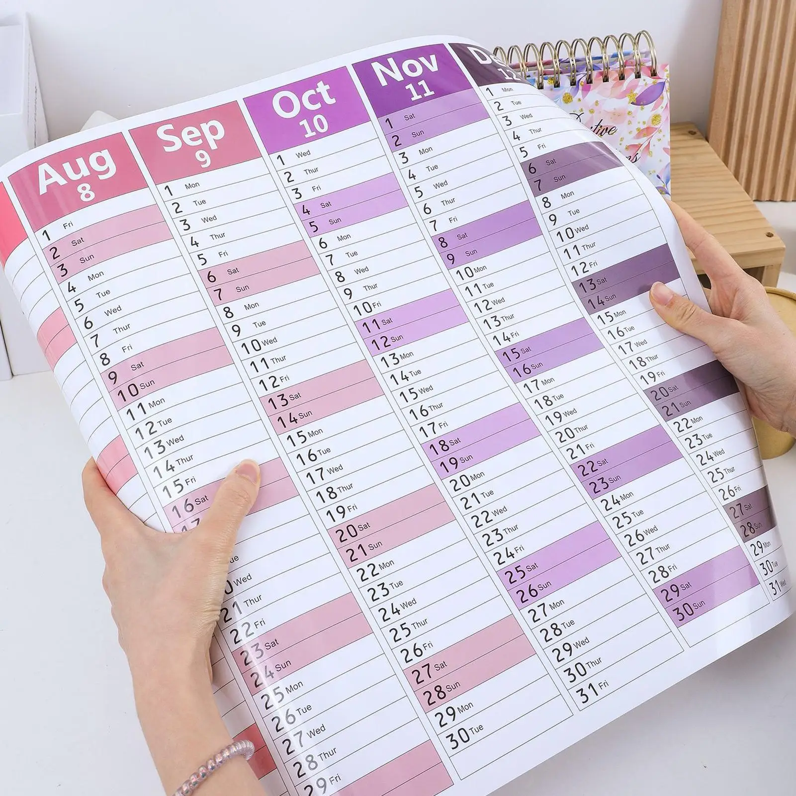 2026 dry erase wall calendar Foldable 12 Month Agenda Planner Thick Paper calendars for Rome Decor Family Student