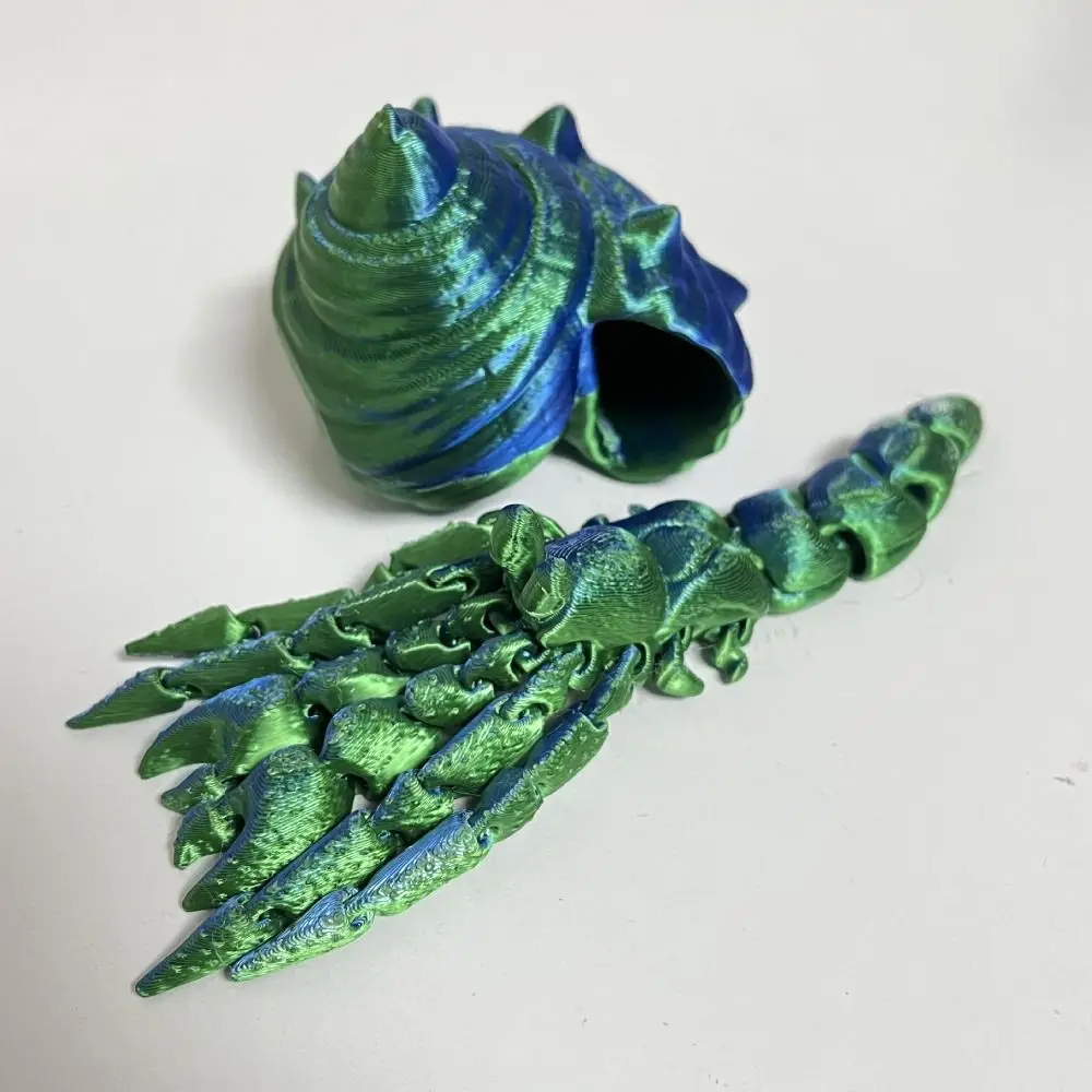 قابل للإزالة ثلاثية الأبعاد مطبوعة الناسك كراب Poseable المفاصل محارة قذيفة ثلاثية الأبعاد مطبوعة Paguroidea محاكاة ملونة ثلاثية الأبعاد مفصلية ألعاب السلطعون #4