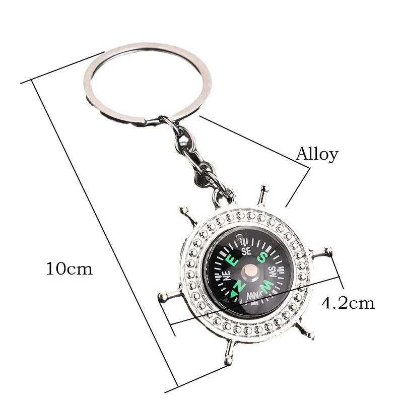 7 Styles Compass Keychain Unisex Bag Decoration Anchor Cross Tower