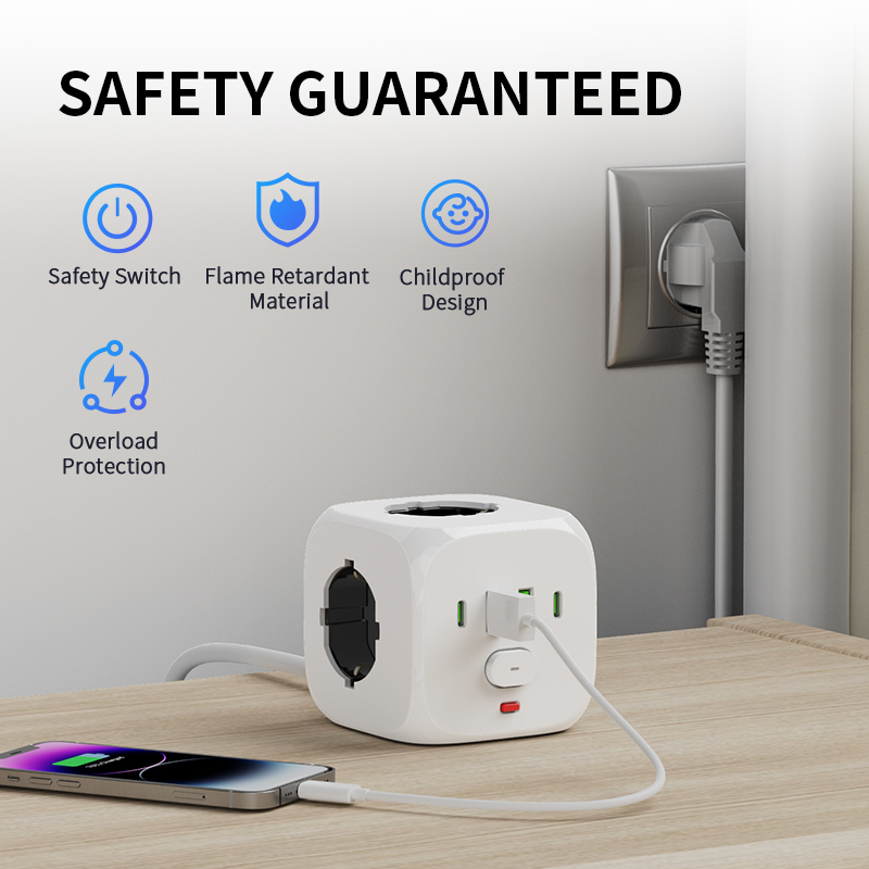  EU Plug socket power strip outlet wall socket power outlet power socket adapter electrical outlet 2-meter extension line