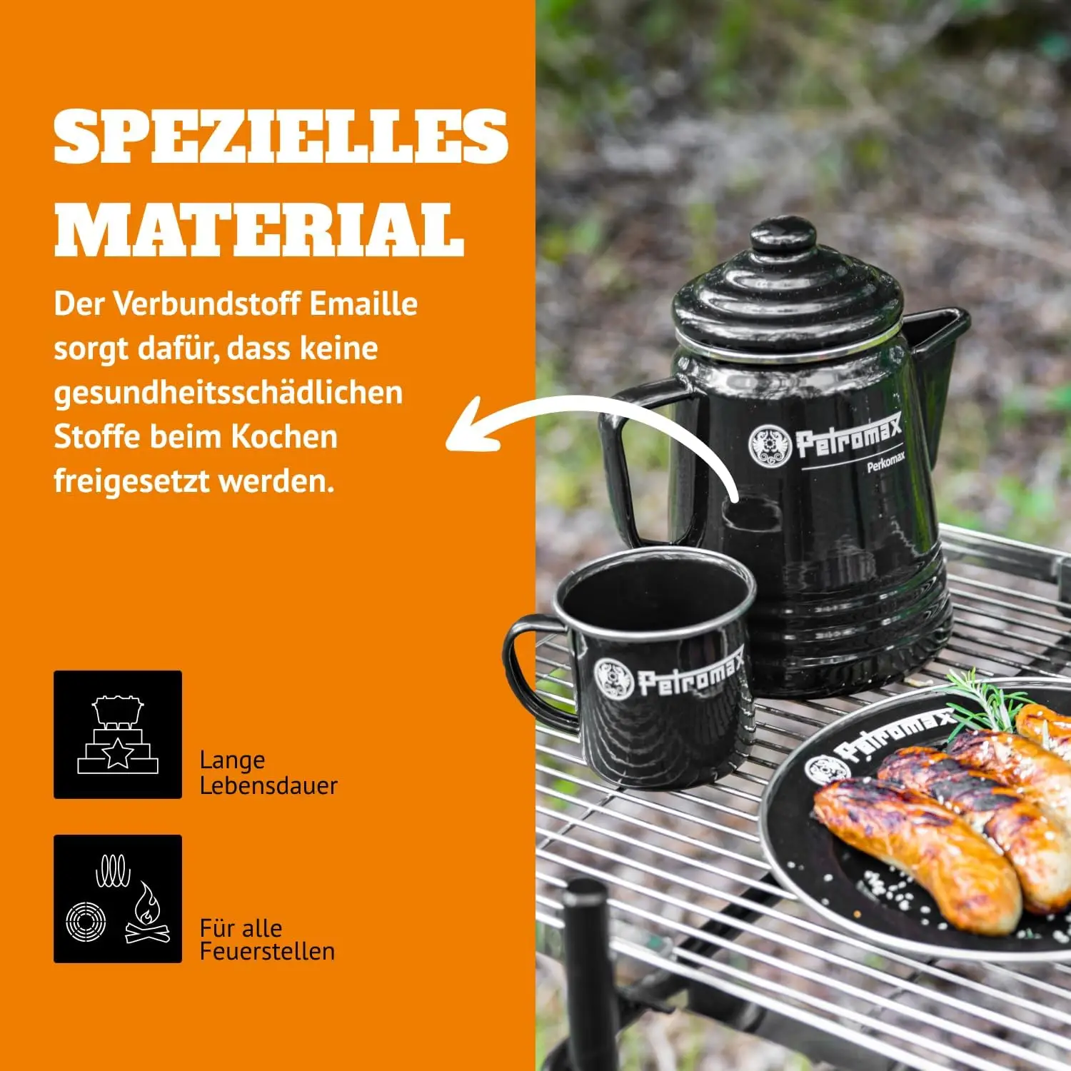 Caffettiera per tè e caffè, da utilizzare per interni/esterni per la cucina domestica o il falò, caffettiera e teiera in acciaio smaltato per la tua tas