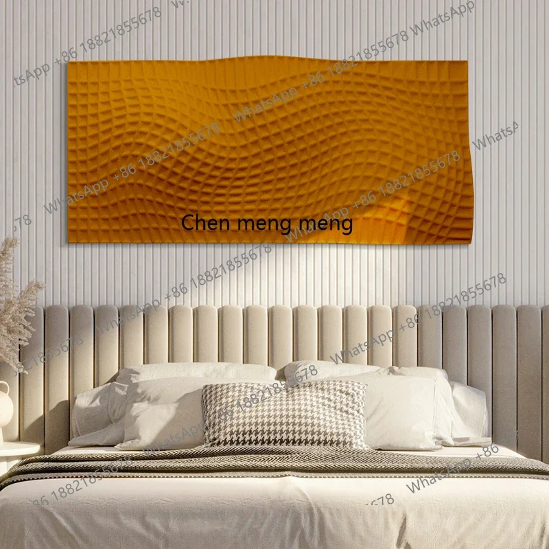 A743D three-dimensional texture mural cream wind hanging painting high-grade wood carving living room decorative painting