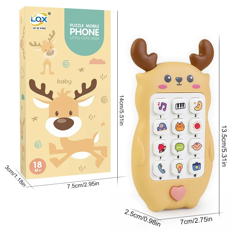 

Cute Baby Phone Toys Bilingual Telephone Music Voice Toy Early Educational Learning Machine Electronic Children Gift Baby Toy