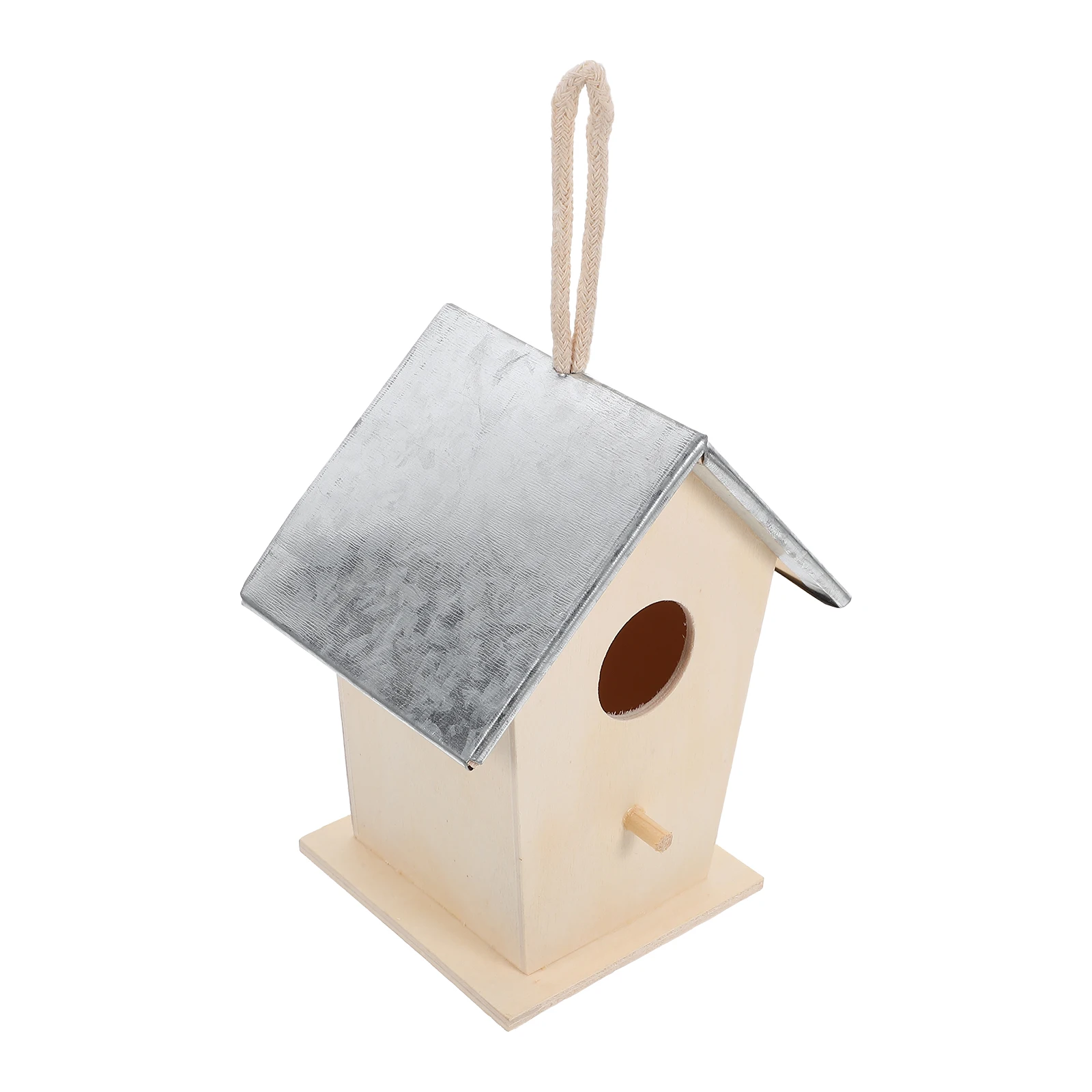 

Durable Wooden House Metal Reinforced Weatherproof Outdoor Hanging Nest For Garden Yard Patio Sparrow Parakeet Wood Nesting Box