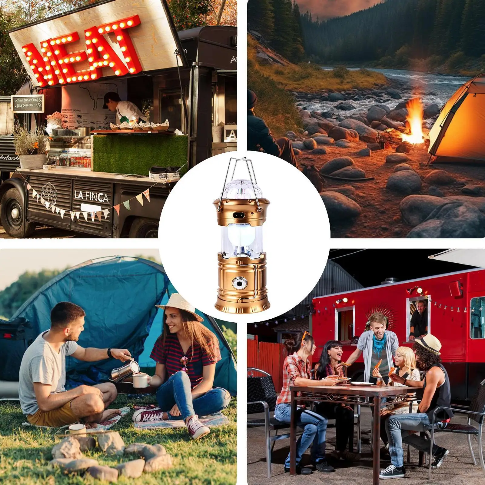 

Фонари для кемпинга, портативный красочный светодиодный фонарь, перезаряжаемая уличная лампа для пеших прогулок, скалолазания, рыбалки, пикника, патио, зимы