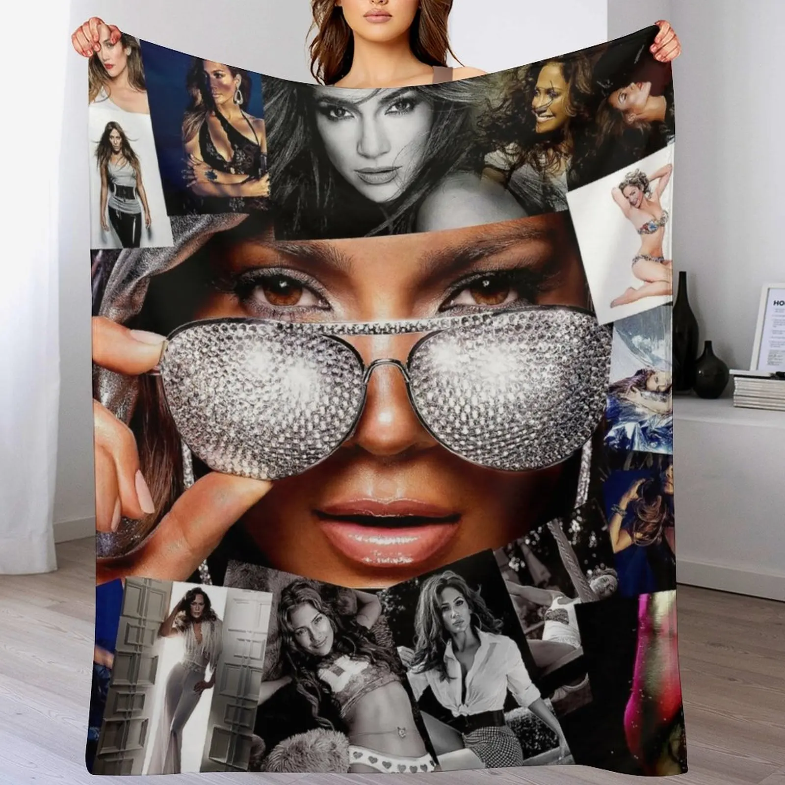 

Jennifer Lopez Throw Blanket Moving Luxury Flannel Fabric Thermal Blankets