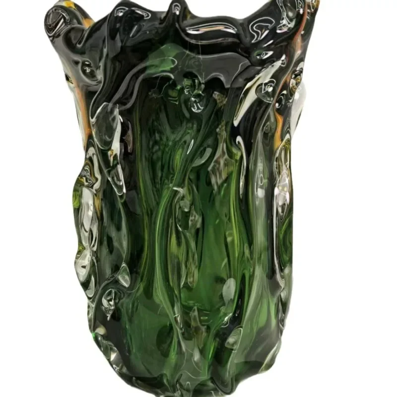 

Light luxury emerald handmade glazed cabbage vase, home office art ornament, model room hotel flower arrangement