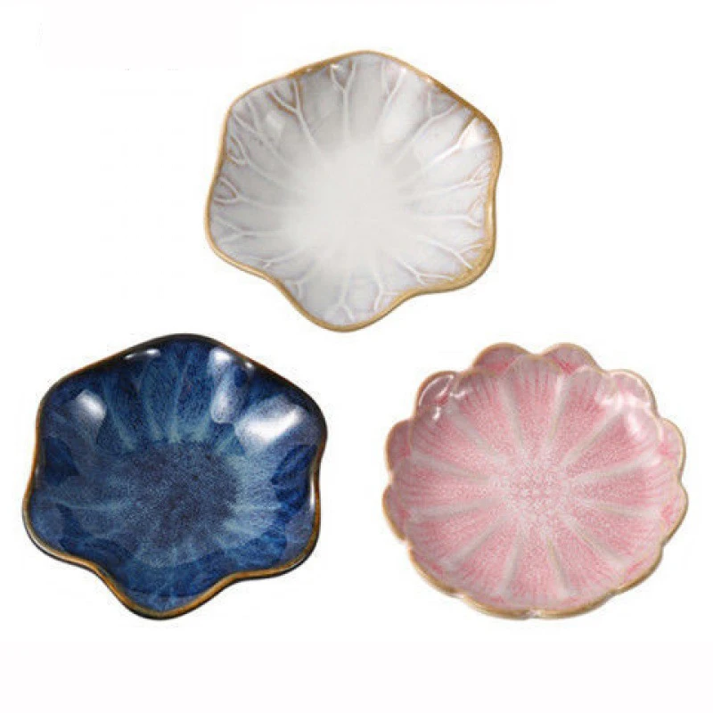 1pc Keramik Geschmack Gericht Blumen form Porzellan Nuss Untertasse kleine Platte Mini Sojasauce Gewürz Geschirr Küchen bedarf