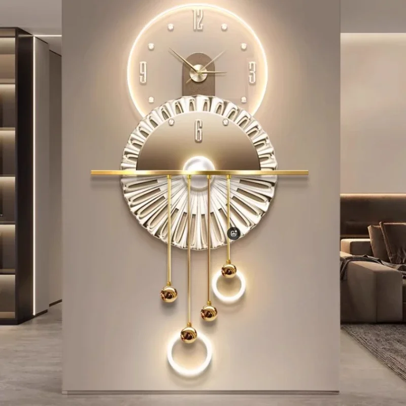 

Elegant Light Luxury Wall Clock Led Nordic Design Modern Home Wall Clock Gold Large Orologio Da Parete House Decor Accessories