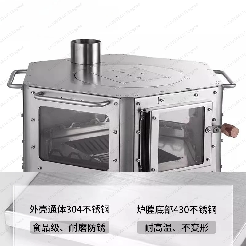 Warm tail outdoor exquisite camping firewood stove fireplace camping tent firewood heating cooking stove tea tent stove