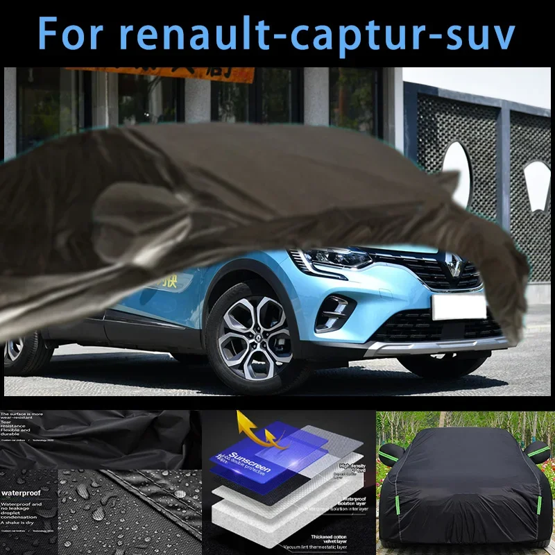 For renault-captur-suv Outdoor Protection Full Car Covers Snow Cover Sunshade Waterproof Dustproof Exterior Car accessories