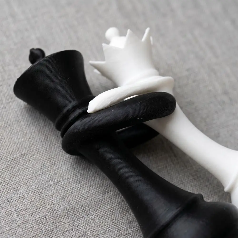 Creative 3D Printed Chess Statue Home Decoration Couple Gifts King And Queen Statue Sculpture Funny Desktop Ornaments Office view 5