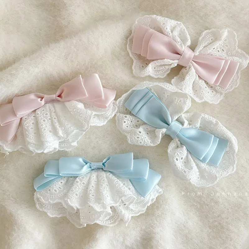 Sweet Pleated Lace Barrettes Cute Bow Hair Clip Duckbilled Hair Accessories Women's New