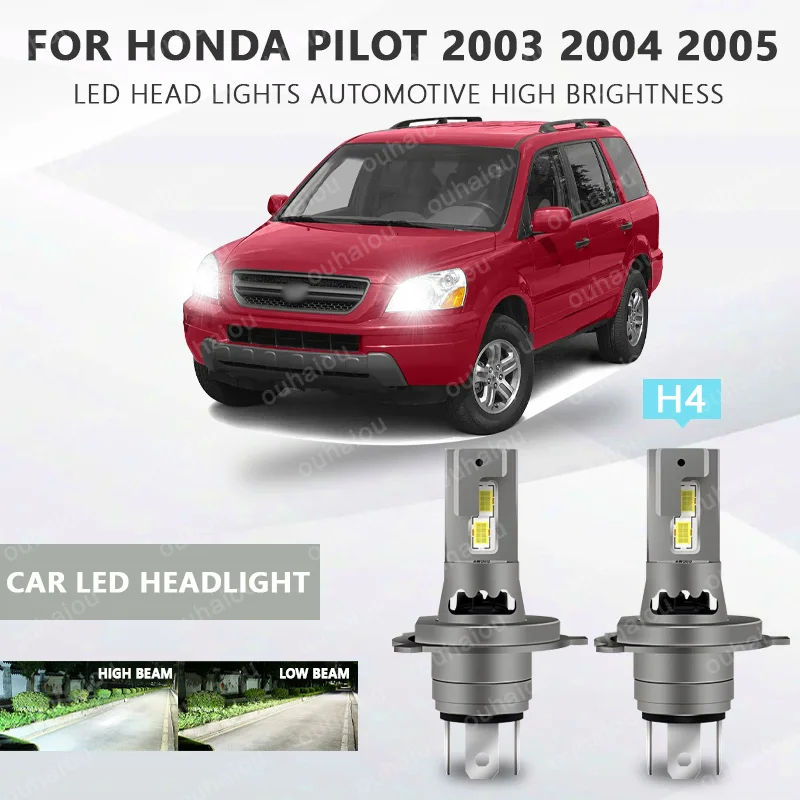 

2PC For Honda Pilot 2003 2004 2005 H4 9003 LED Headlight Bulbs CSP Fanless With Canbus High & Low Beam H4 LED Headlamp