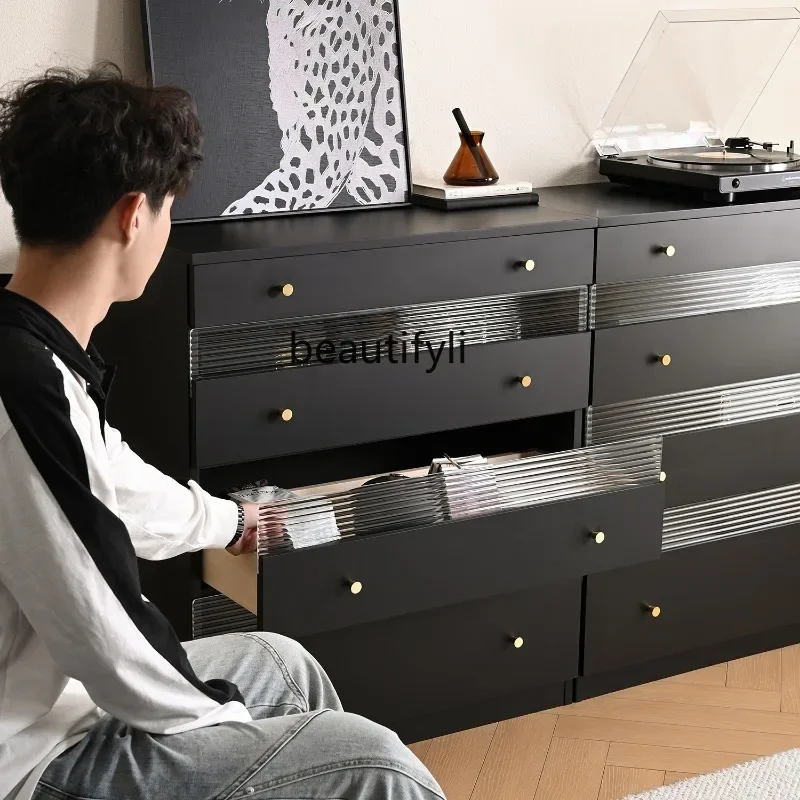 

Asmt52 Комод для хранения замка из цельного дерева, современный простой настенный шкаф для спальни, бытовой комбинированный шкаф