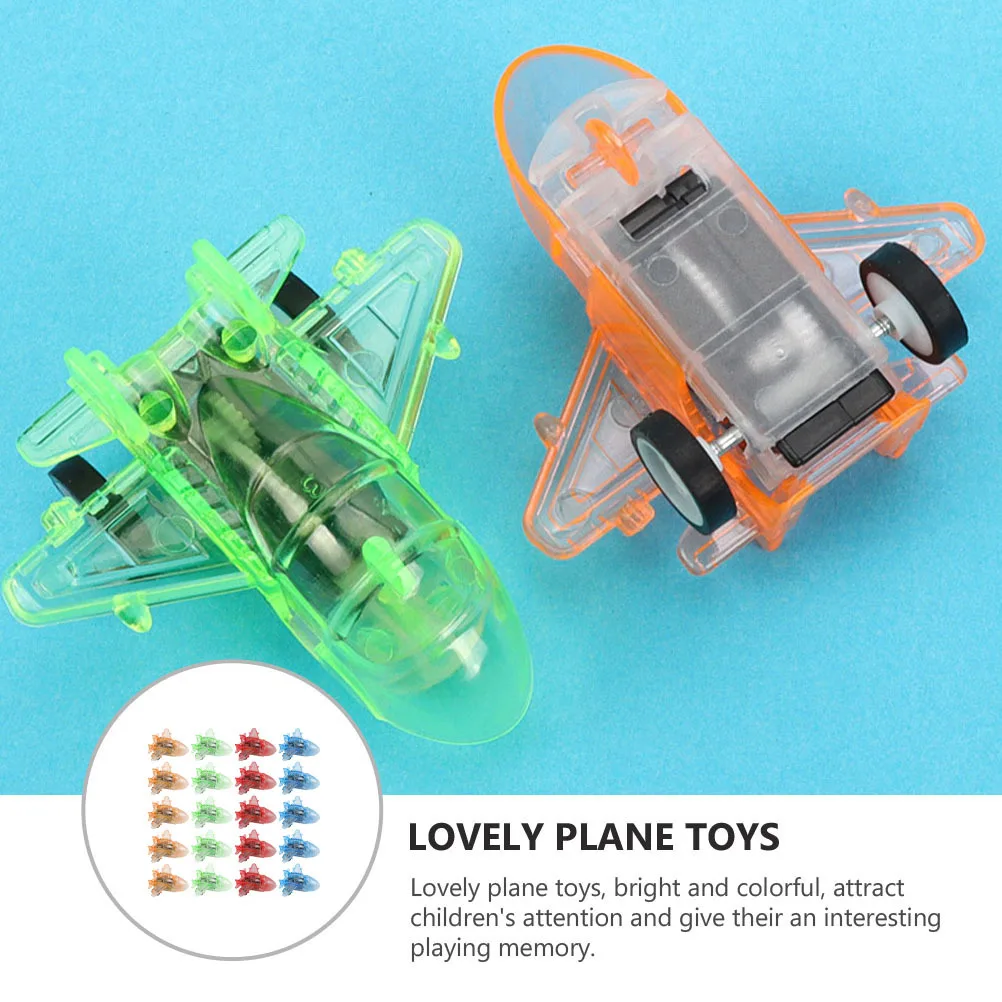 เครื่องบินของเล่นแบบดึงกลับ 20 ชิ้น ของเล่นเสริมพัฒนาการ รูปการ์ตูนโปร่งใส ปลอดภัยสำหรับเด็ก ของเล่นเครื่องบิน ของเล่นแบบดึงกลับ