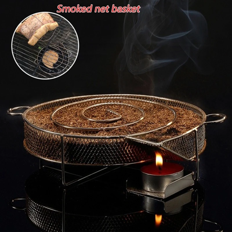 Cold Smoke Generator For BBQ Grill Or Smoker Wood Dust Hot And Cold Smoking Salmon Meat Burn Stainless Cooking Bbq Tools