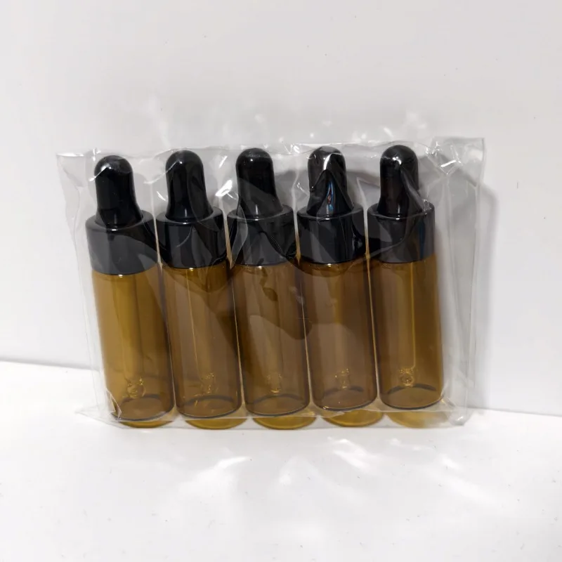 10pcs 5ml Amber Dropper Glass Bottles Cute Essential Oil Bottles with Eye Dropper for Perfume view 6