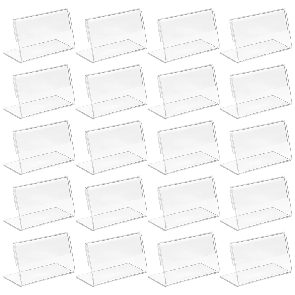 

30pcs L Acrylic Display St Wear resistant Sign Holder for Supermarket Retail Store Price Office School
