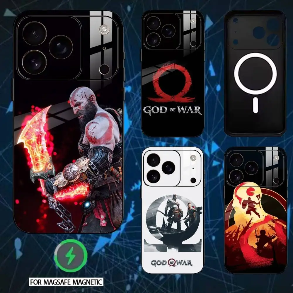 

G-God Of Game W-War Phone Case For iPhone 17 16 15 14 13 12 Pro Max Plus for Mirror Wireless Magnetic Cover