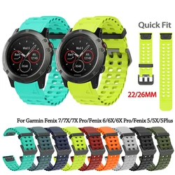 Watchband For Garmin Fenix 8 51mm/47mm 7X 6X Fenix 7 6 5 Forerunner 965 22mm 26mm Ocean Sports Silicone Band Quickfit WatchStrap