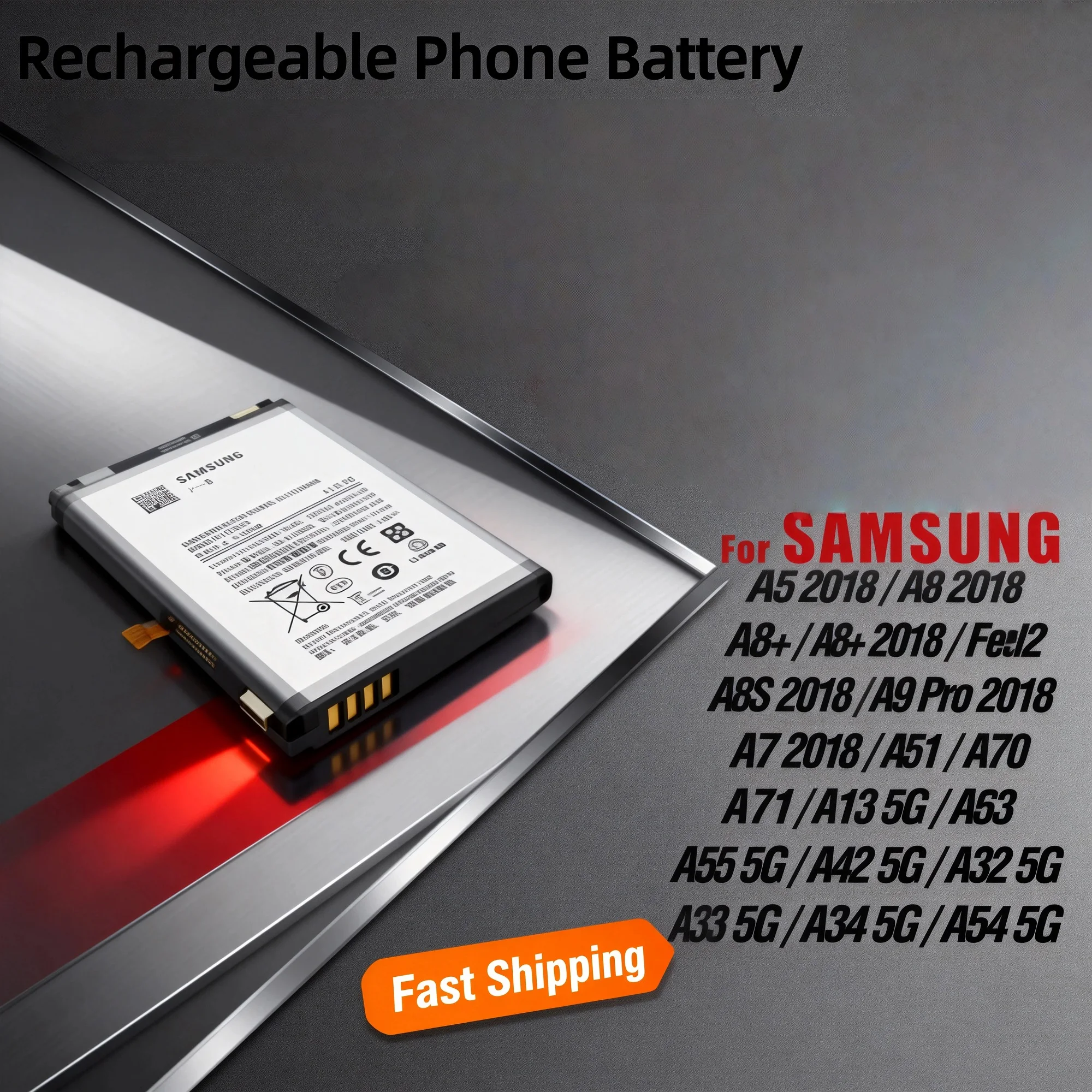 

Lasting Premium Replacement Battery for Samsung A5 A7 A8 A8+ A8S A51 A70 A71 A9 Pro 2018 Feel2 | Factory-Sealed Quality