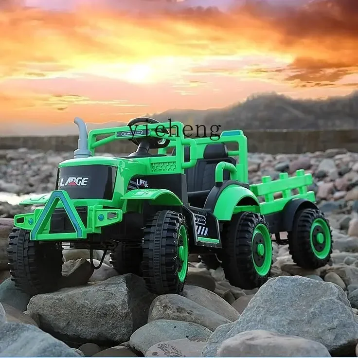 Veicolo di ingegneria per escavatore doppio giocattolo fuoristrada con telecomando elettrico portatile per trattore grande per bambini Tqh con secchio