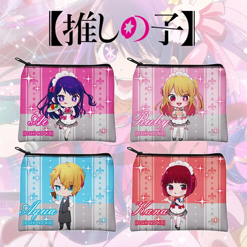 Nuevo Japonés Oshi No Ko Anime Ai Agua Ruby KanaHoshino Kawaii lindo dibujos animados lienzo monedero cartera portátil