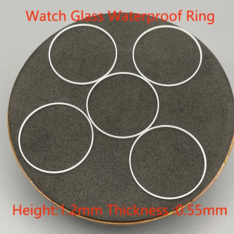 2/5/10Pcs Dia 25-40mm White Waterproof Gasket For Crystal Glass Internal High 1.2mm Thick 0.55mm O Ring Watch Gasket Watch Parts