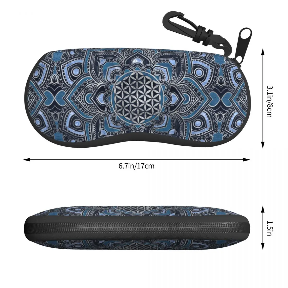 Custom Flower Of Life In Lotus Mandala Glasses Case Stylish Zen Yoga Meditation Shell Eyeglasses Case Sunglasses Box