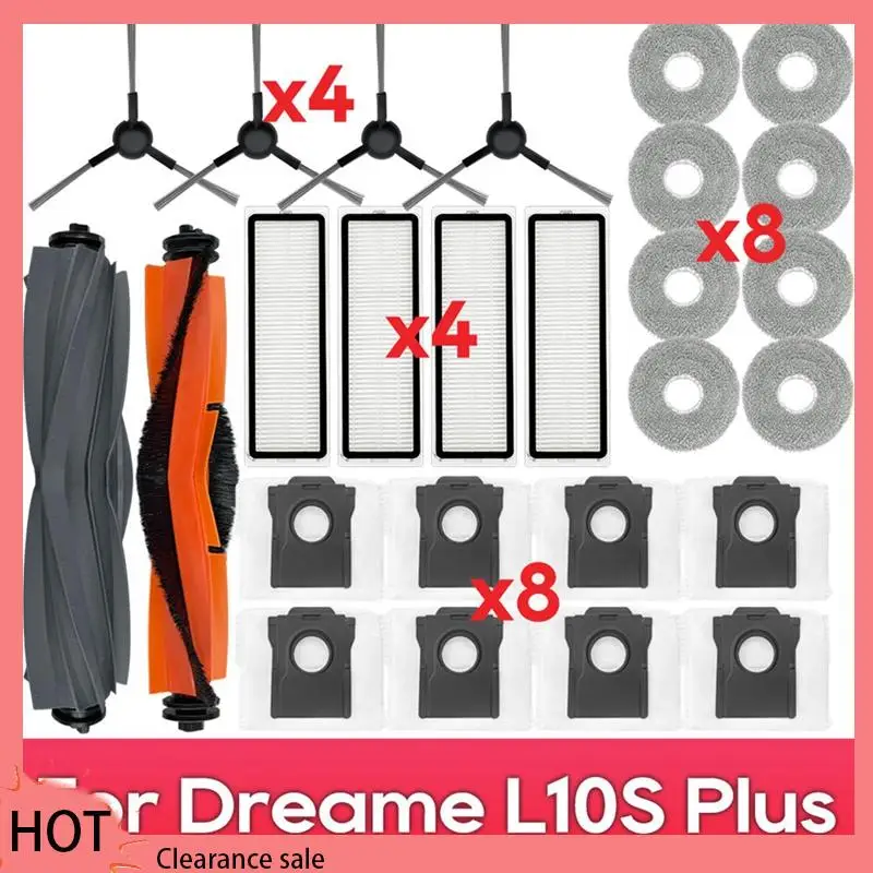 

For Dreame Bot L10s Plus / RLL42SD Robot Vacuum Spare Parts Main Side Brush Hepa Filter Mop Dust Bag Accessories