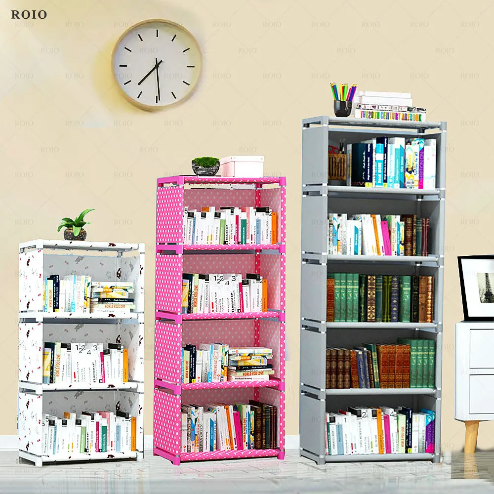 

Simple Bookshelf 5-Layer Storage Rack Easy to Install Magazine Bookcase Space-saving Sundries Organizer Rack Book Shelf 2022