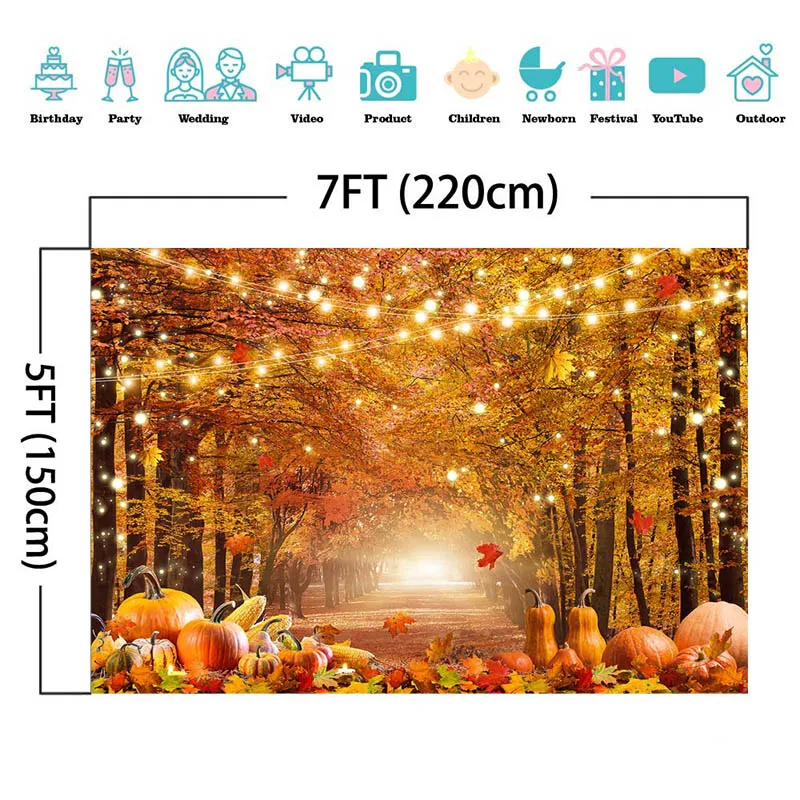 سقوط الغابات خلفيات للتصوير الفوتوغرافي الخريف المشهد الغابات اليقطين الحصاد حفلة أوراق القيقب الشكر خلفية التصوير الفوتوغرافي