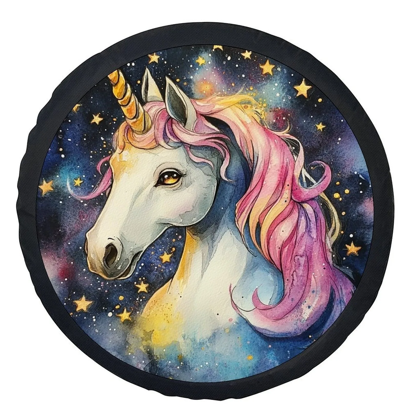 

Чехол для запасного колеса Cosmic Watercolor Unicorn из прочного полиэстера для автомобилей