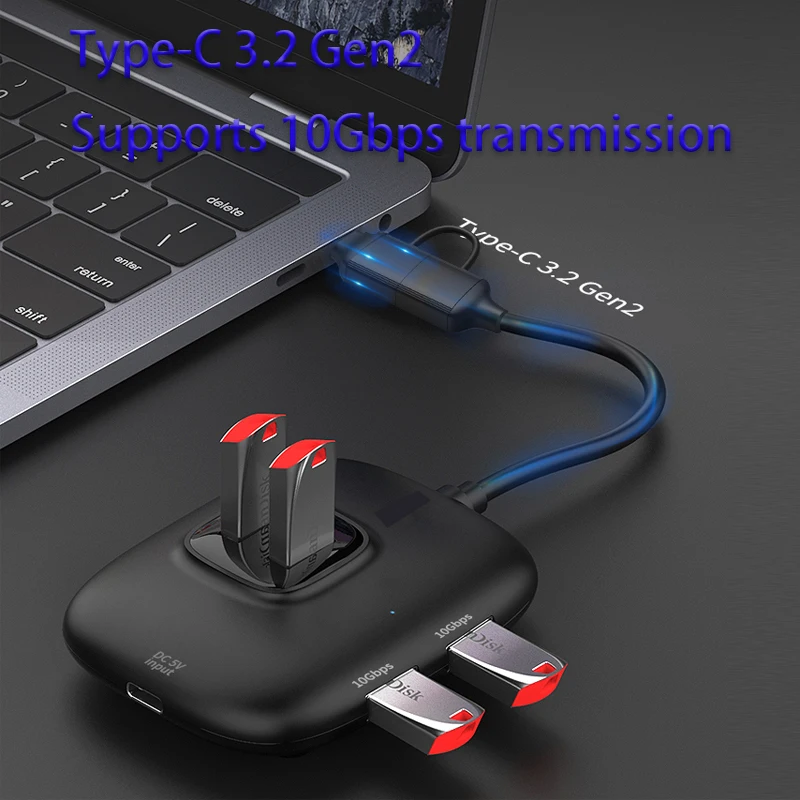 10Gbps الفاصل محول لعبة محور الفاصل محول تمديد كابل التوصيل والتشغيل PD شحن نوع C/USB محور محطة الإرساء