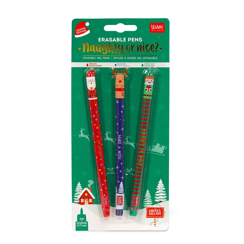 Erasable Gel Pens Christmas Edition Pens With Eraser For Students Writing Pen Stationery Xmas New Year Gift