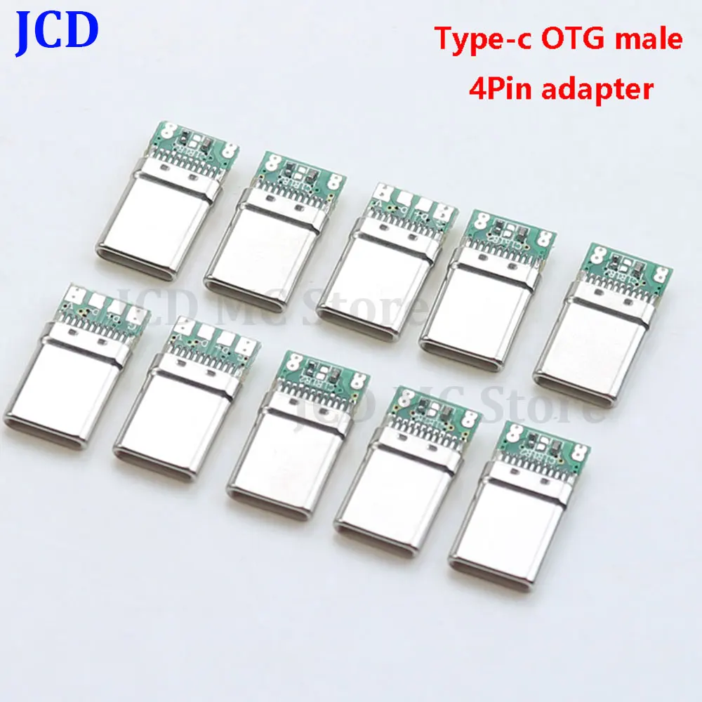 

20-100PCS/Lot Type-c OTG male 4P with 5.1K resistance data power adapter 4 solder joint plug USB adapter