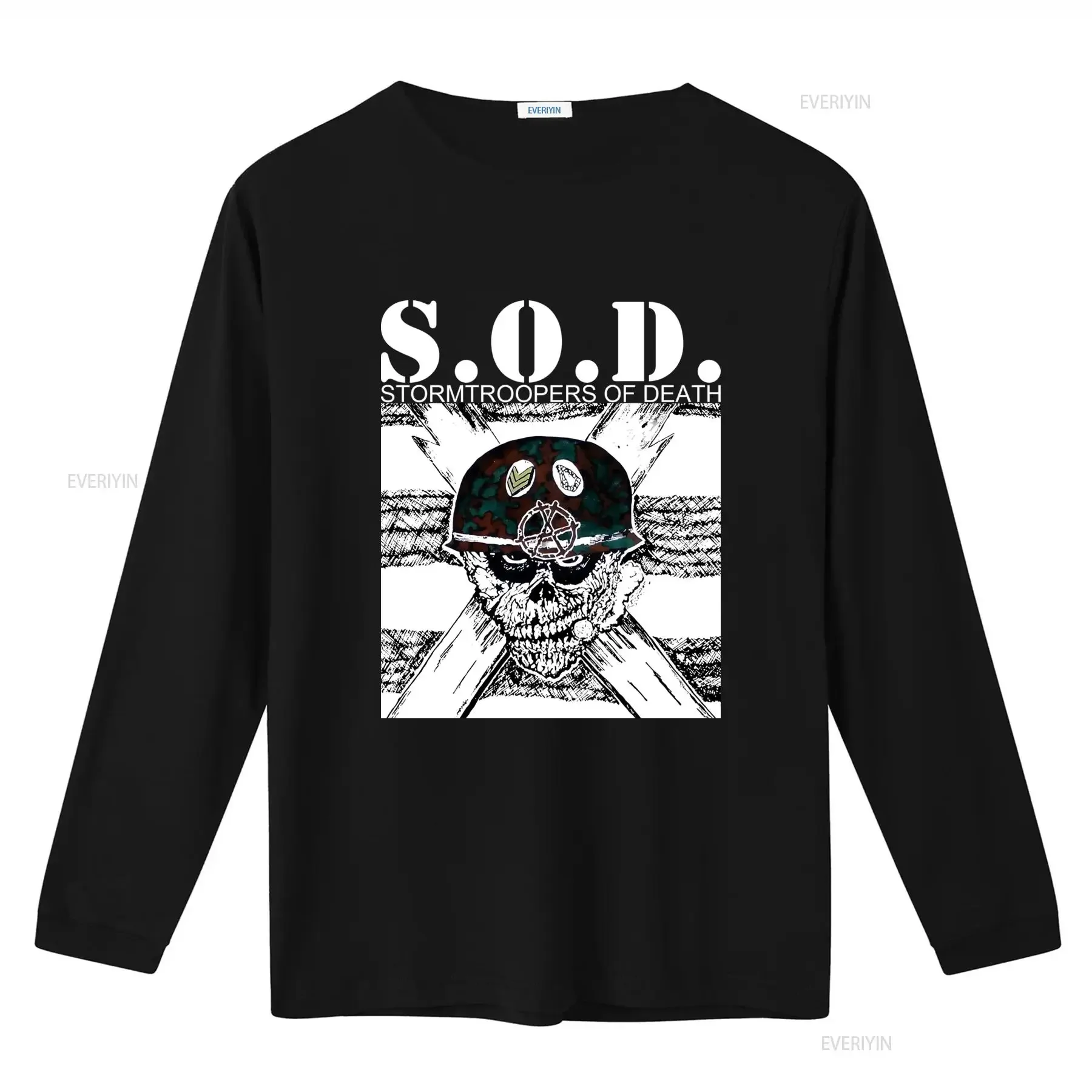 S O D Stormtroopers Of Death Skull Helmet Print T Shirt 345XL New Black Short Long Sleeve vintage Washed Stylish Comfortable
