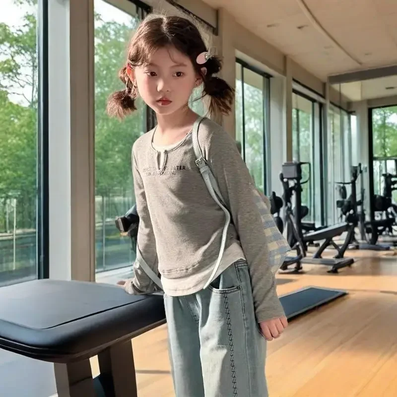 

Fake Two Piece T Shirts for Girls Clothes 11 12 Years Children 7 10 Children's T Shirt Girl From Fashion Kids 8 Old 2025 5 6 Top