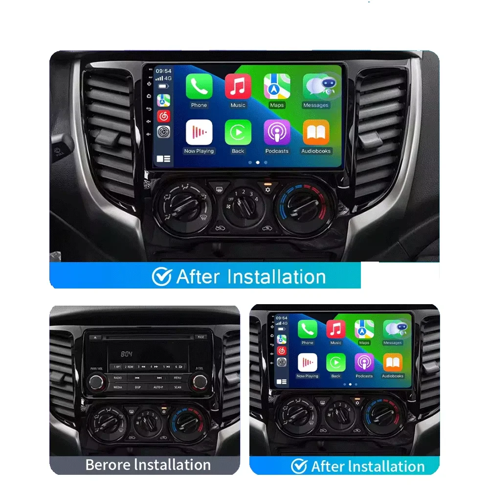 Android 16 Car Radio Carplay For Mitsubishi Pajero Sport 3 L200 5 Triton 3 2015- 2019 GPS Navigation Auto 4G Wifi Stereo DSP BT