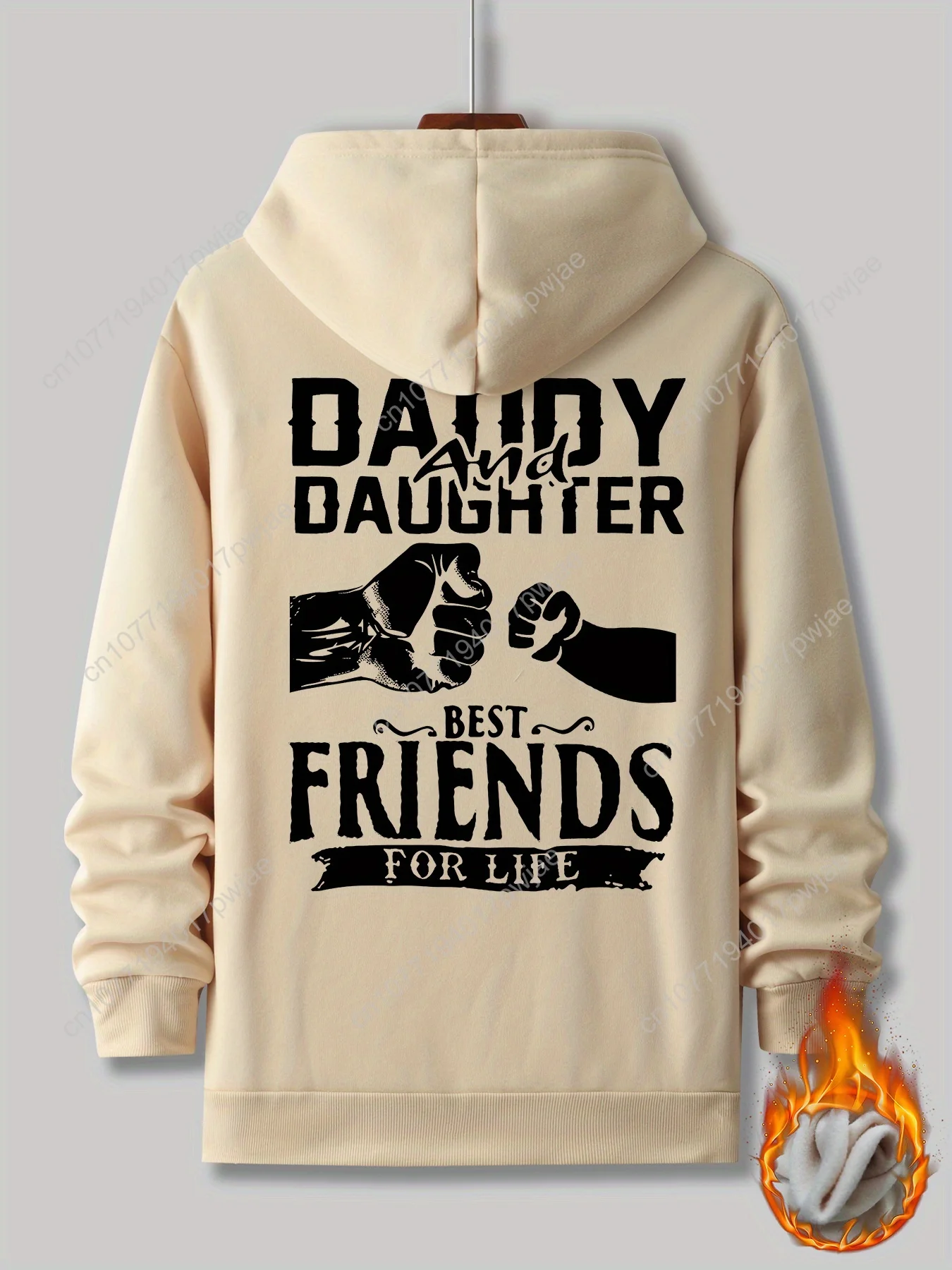 Толстовка с принтом Best Friends Fist Bump для папы и дочки, повседневный вязаный пуловер из полиэстера, стандартный крой, с передним карманом, f