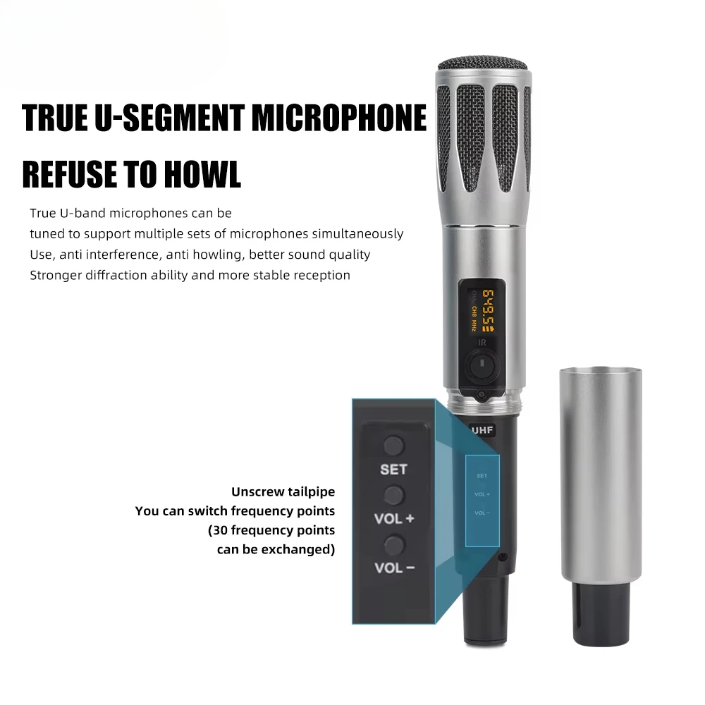 Wireless UHF PLL Controlled Professional Live Studio Microphone Recording