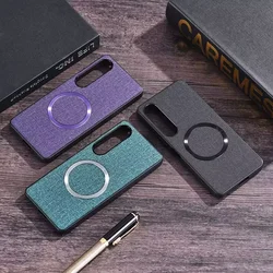 Magnetic Charging Silicone Protect Hard Fabric for Magsafe Case for Sony Xperia1VI 10VII 5V 10V 1V 1IV 5IV 10IV 1III 10III 5III