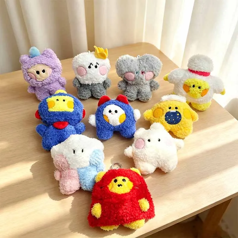 10cm Cute Cartoon Plush Pendant Mini Stuffed Doll Bag Hanging Decor Fluffy Collectible Gift Multi Styles